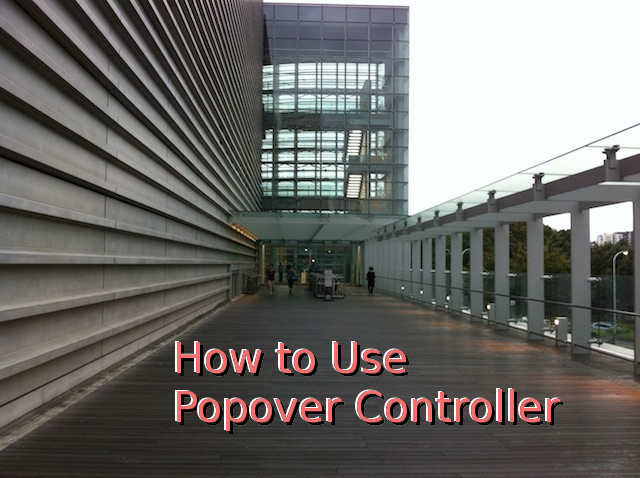 How to use PopoverController